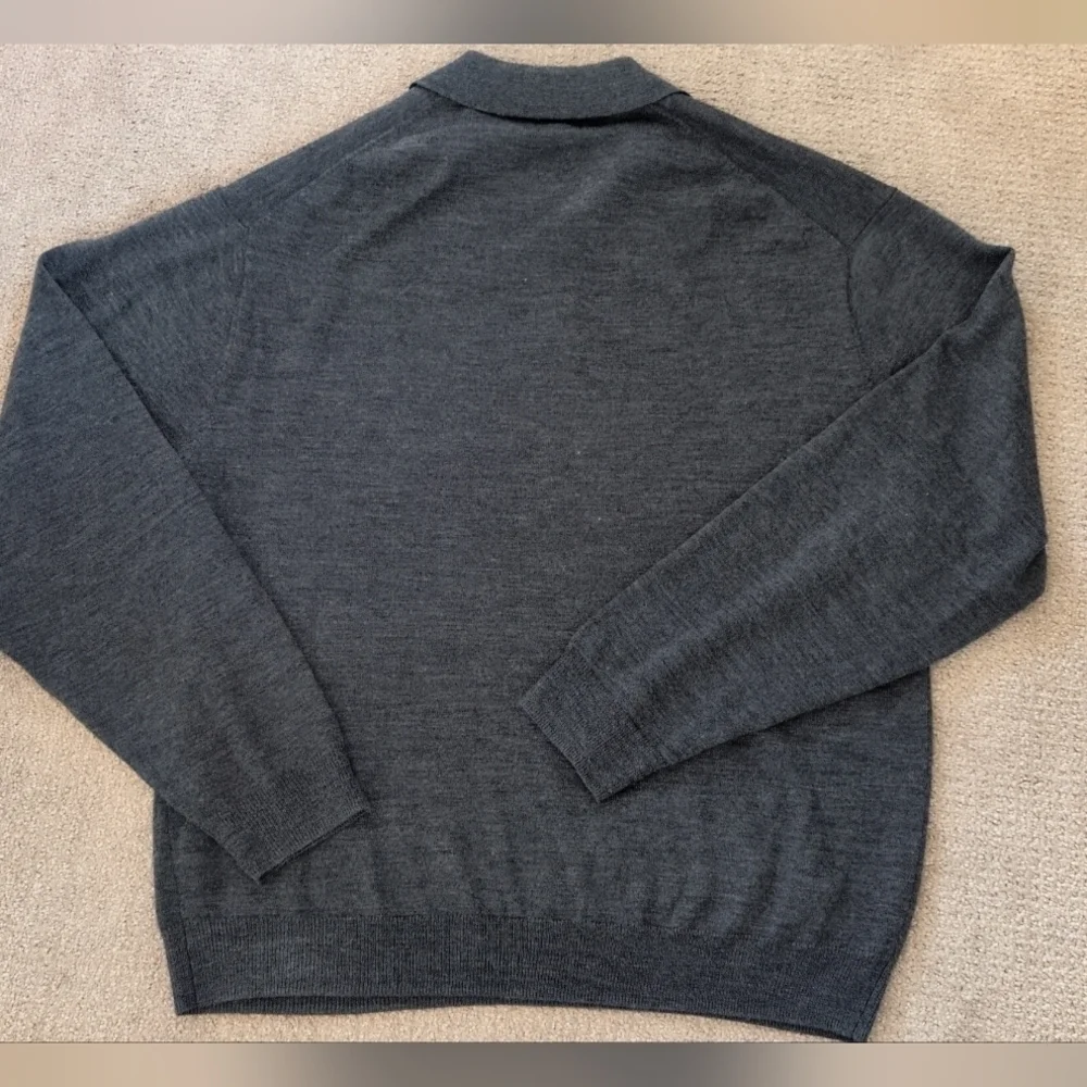 Vintage Linea Uomo Men's Big & Tall Long Sleeve Polo Knit High Quality Sweater